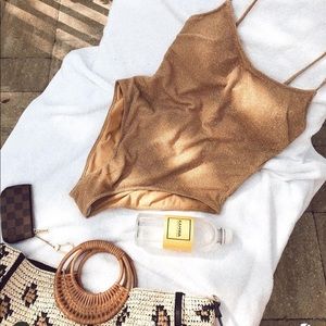 Gold one piece swimsuit